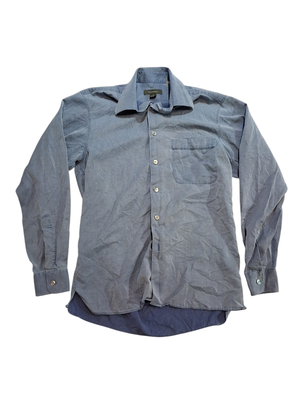 Ermenegildo Zegna Men's Slate Blue Button-Down Dress Shirt
